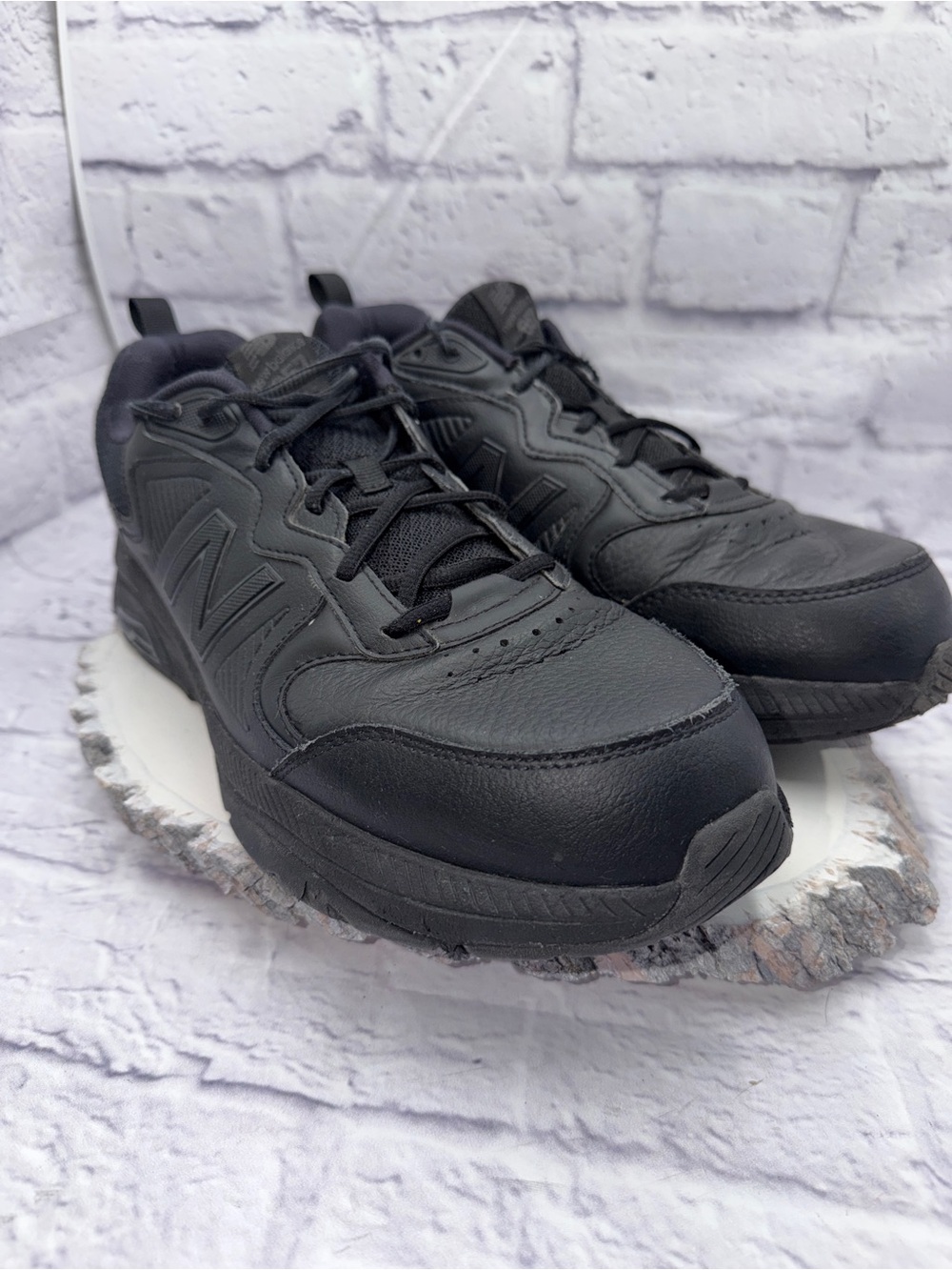 New Balance 857 Shoes Mens Size 14 2E Black Leather Slip Resistant Work Sneakers